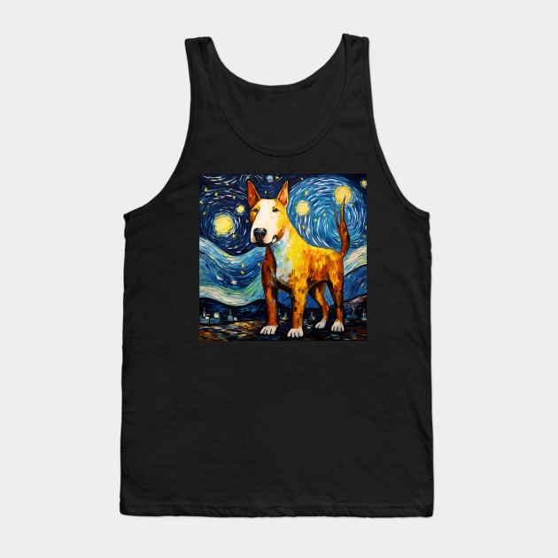Bull Terrier Portrait in Starry Night style Tank Top by NatashaCuteShop
